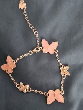 Butterfly Charm Bracelet - Pink Butterfly Chain Bracelet